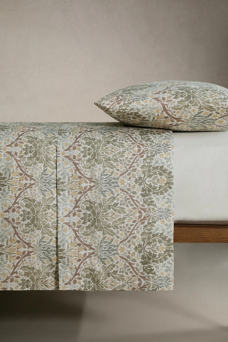 MORRIS & CO. SATEEN COTTON LEAVES DUVET COVER