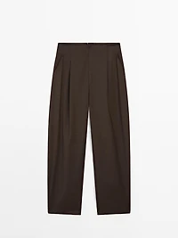 Pantalon à pinces large 100 % laine - STUDIO