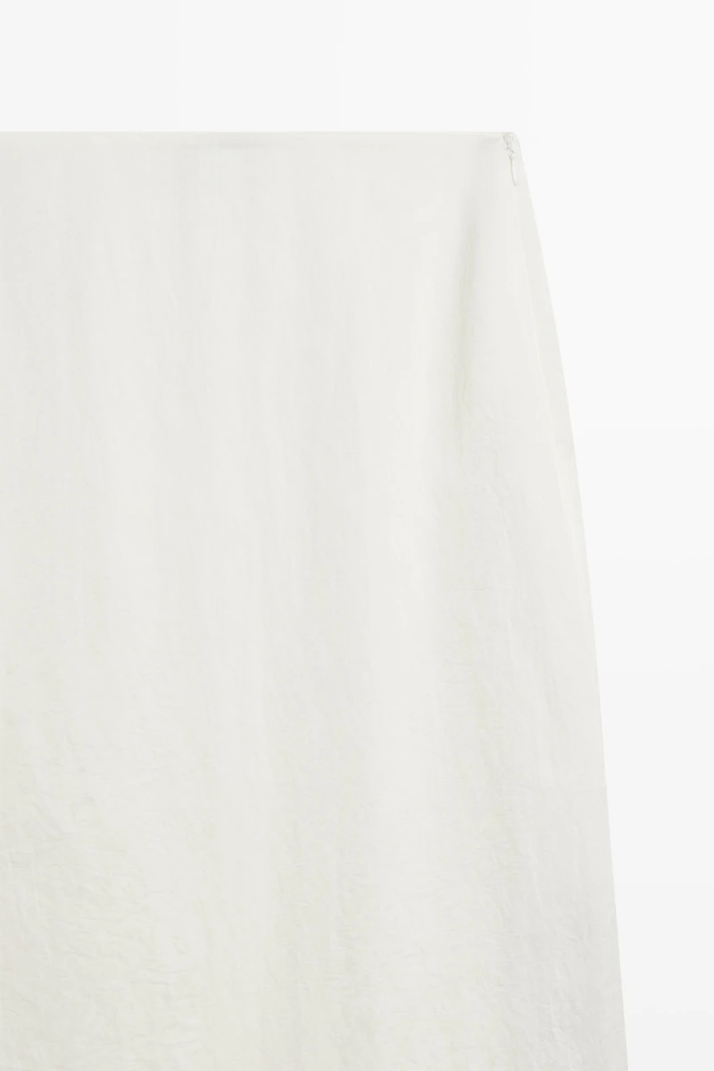 Flowing midi skirt with lace detail