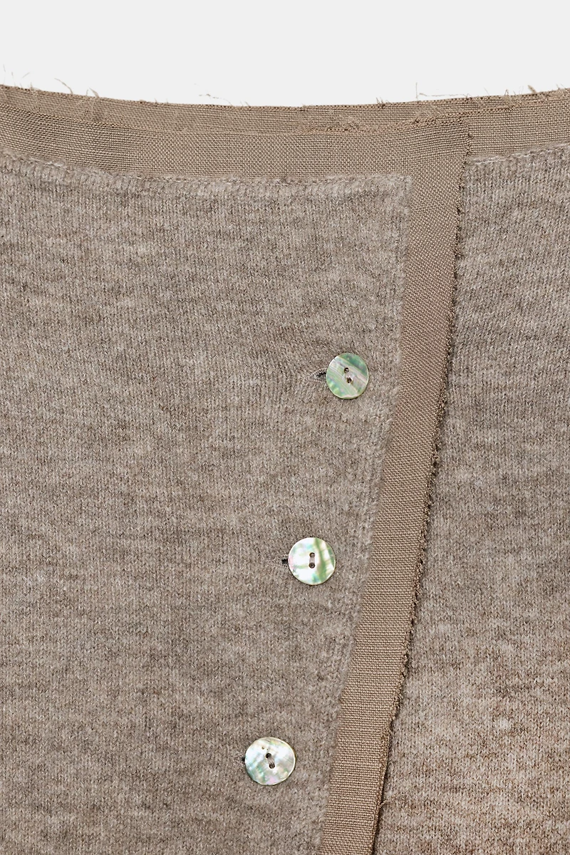 BOAT NECK KNIT CARDIGAN
