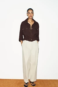 CROPPED ROLLED-SLEEVE JACKET