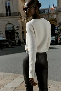 FAUX LEATHER HIGH-WAISTED LEGGINGS