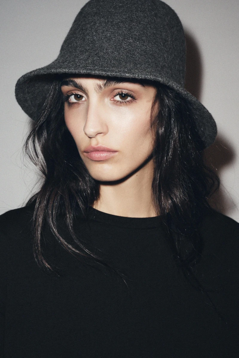 PLAIN WOOL BLEND HAT