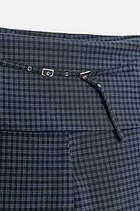 CHECK BELTED PANTS