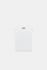 T-SHIRT EN POLYAMIDE À BRETELLES FINES