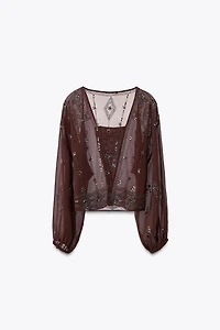GEORGETTE BEADED EMBROIDERED BLOUSE