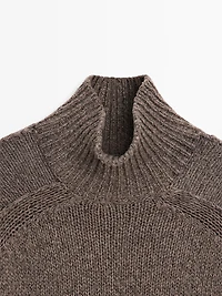 Knit high neck melange sweater - LIMITED