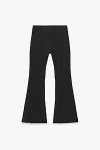 PEARL EMBELLISHED STRETCH FLARE PANTS