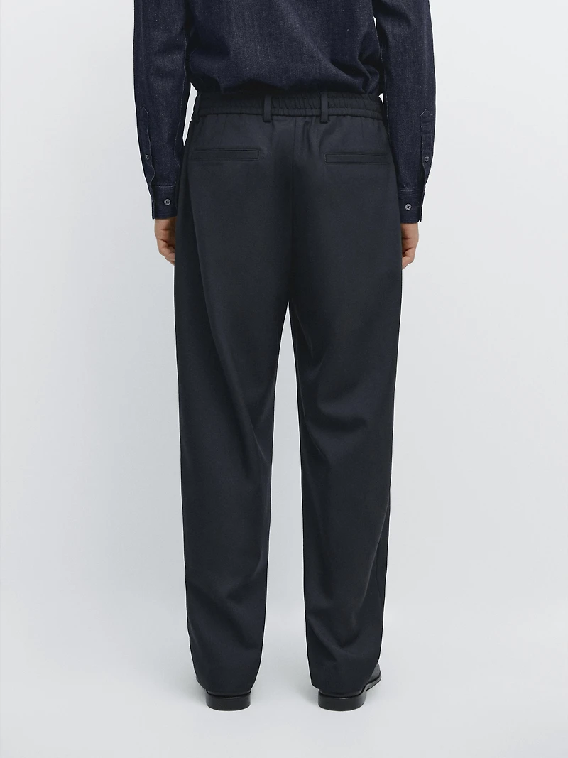 Cool wool textured trousers