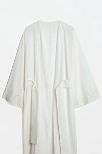 EMBROIDERED COTTON ROBE