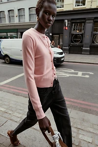 CARDIGAN WITH FLORAL BUTTONS