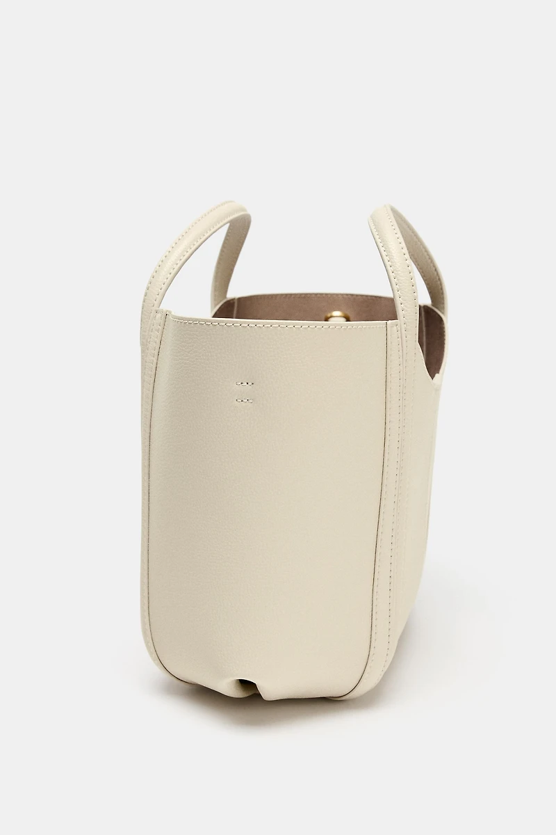 TOPSTITCHED MINI CITY BAG