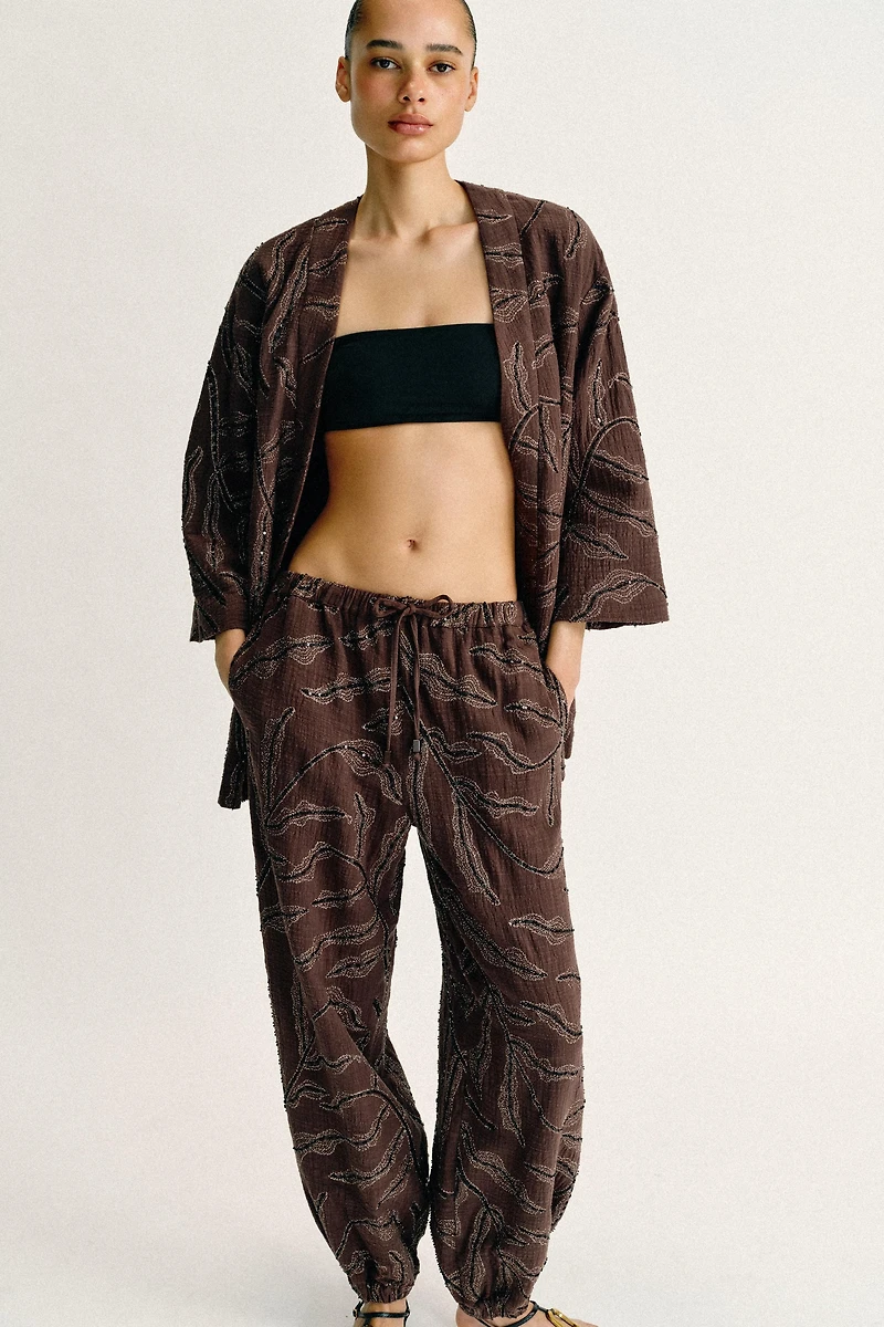 PANTALON BOUFFANT PAILLETTES FIL MÉTALLISÉ