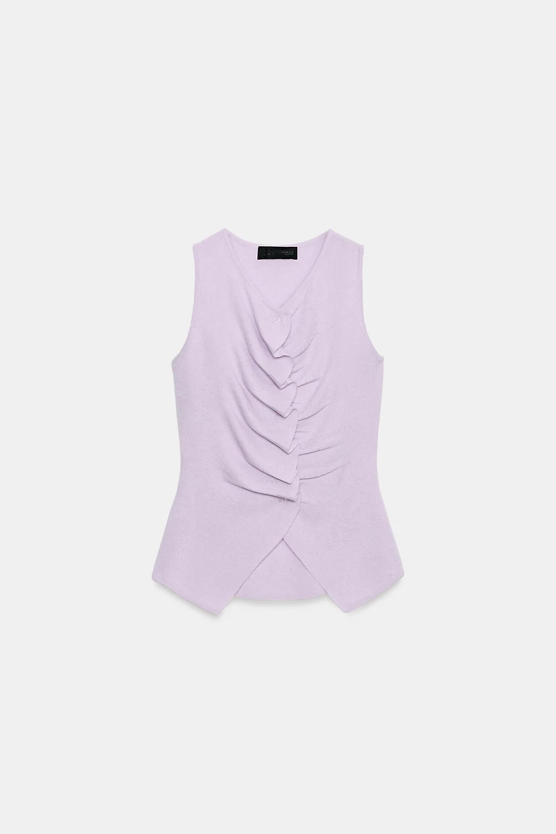 TOP EN MAILLE À PLIS