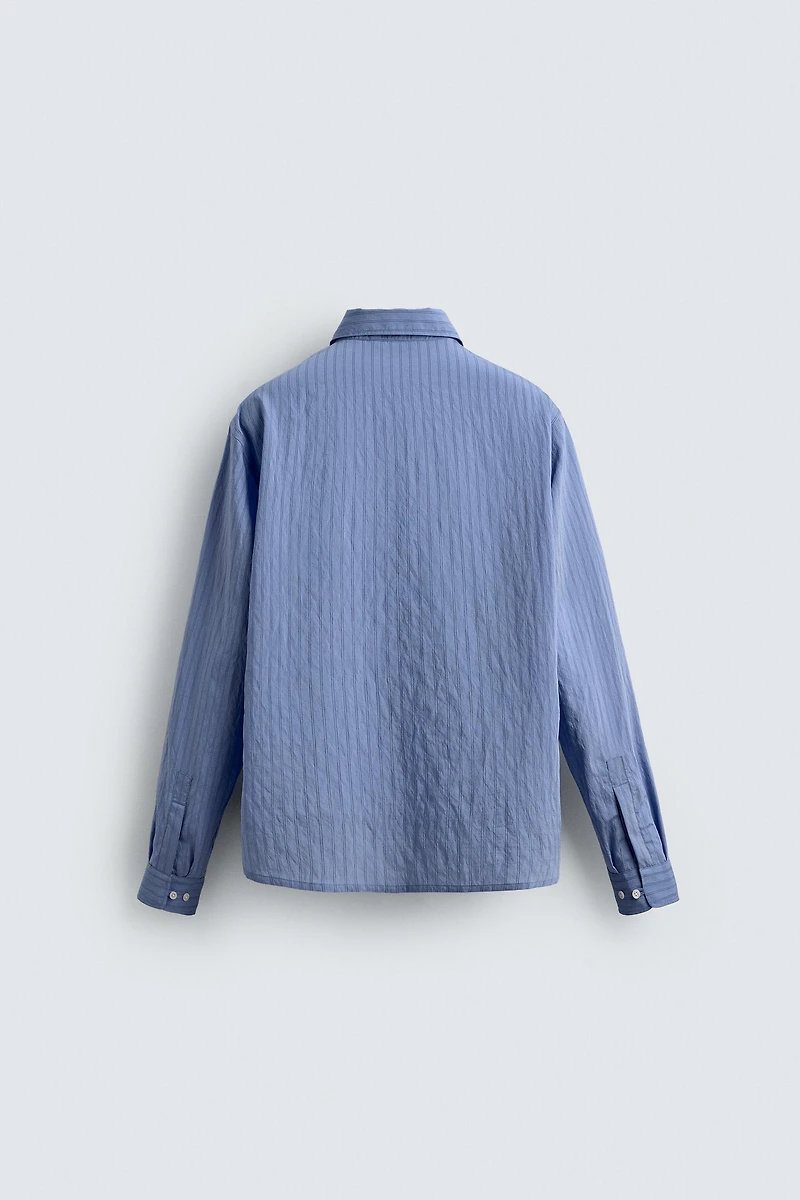 CHEMISE FLUIDE À RAYURES ET EFFET FROISSÉ