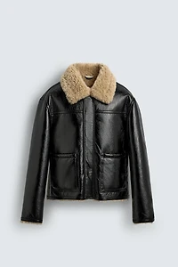 BLOUSON EN MATIÈRE SYNTHÉTIQUE DOUBLE FACE