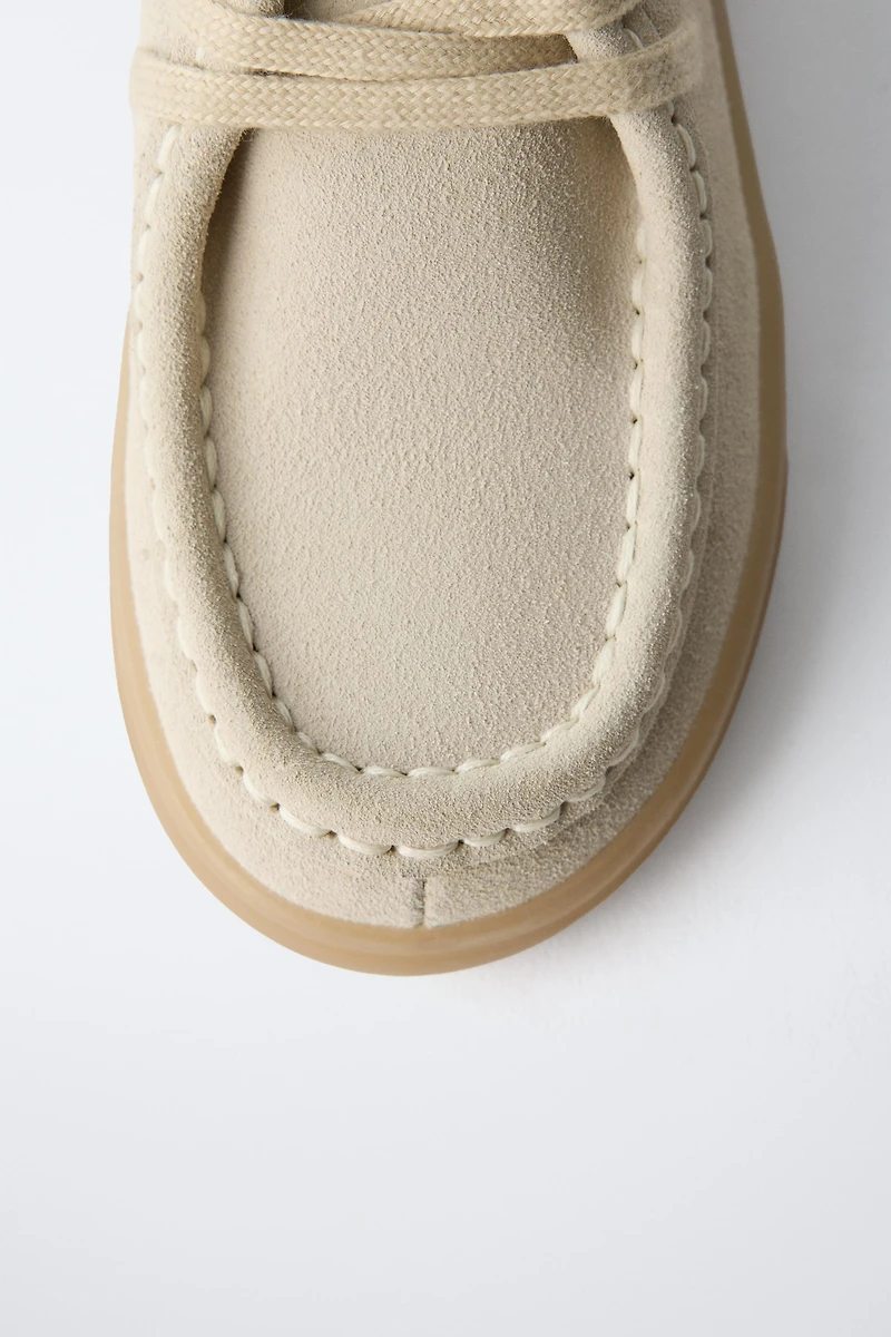 CHAUSSURES À BORD LARGE EN CUIR