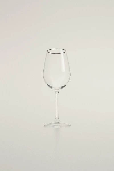CRYSTALLINE GLASS WITH SILVER RIM