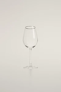 VERRE CRISTALLIN BORD ARGENTÉ