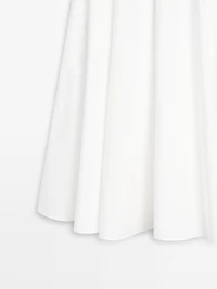 Jupe midi empiècement 100 % coton