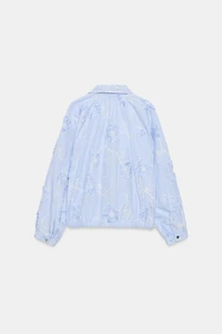 FLORAL TEXTURED EMBROIDERED SHIRT