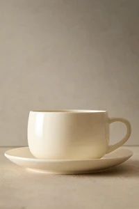 PLAIN STONEWARE TEACUP