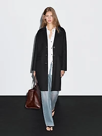 Long wool blend coat