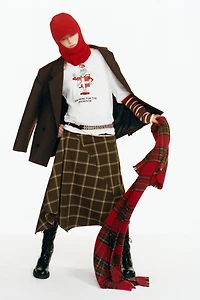 DOUBLE-BREASTED BLAZER WITH SHOULDER PADS