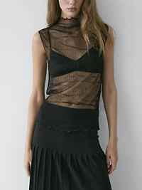Sheer high neck top
