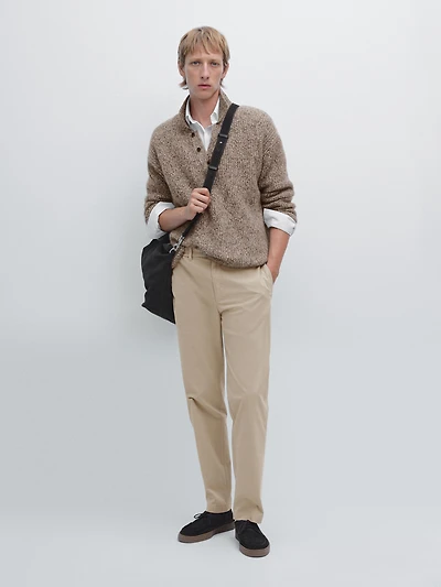 Cotton blend jogger fit trousers