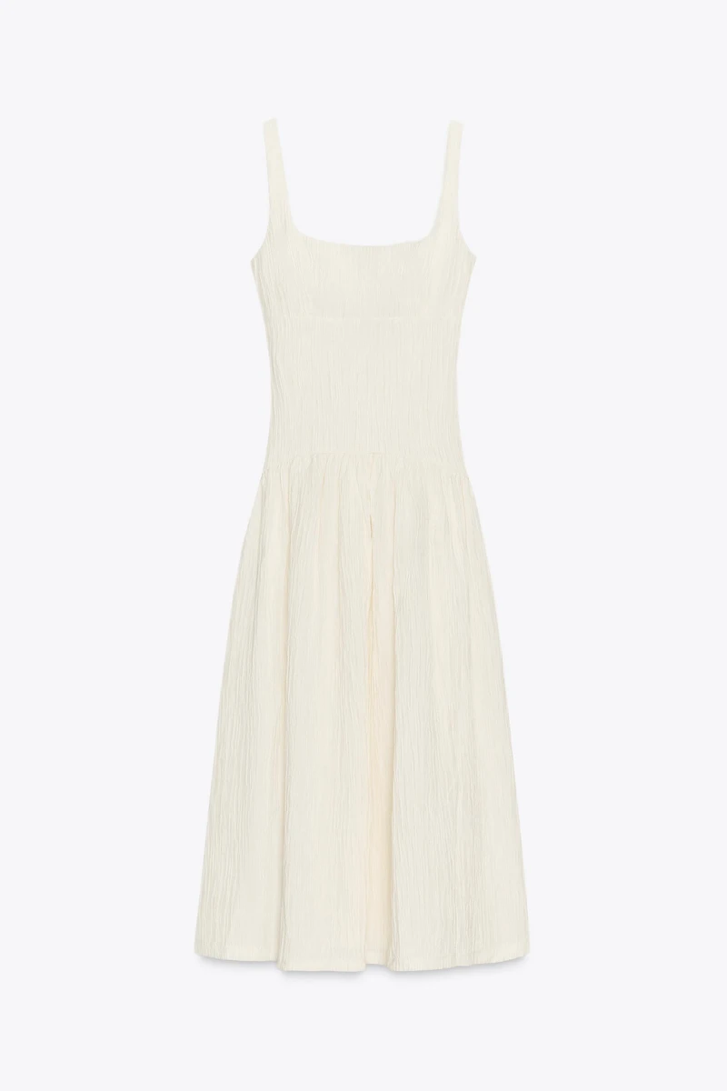 TEXTURED STRAPPY DRESS