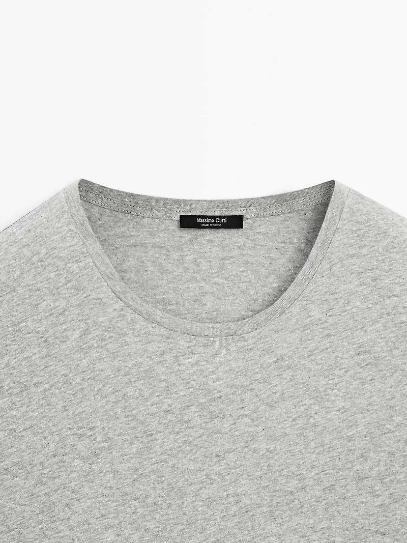 T-shirt chiné lin et coton