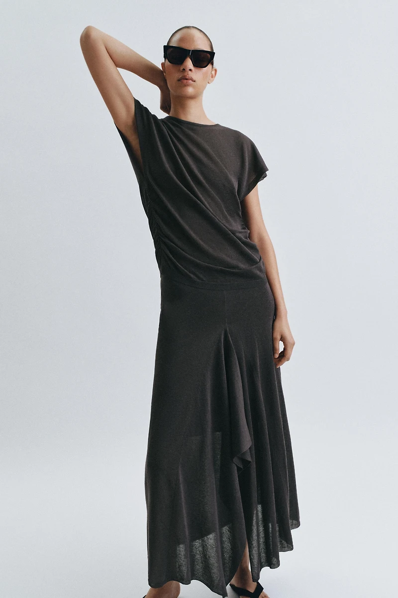 KNIT MIDI SKIRT
