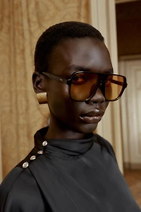 SATIN EFFECT BLOUSE WITH SHOULDER BUTTONS