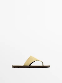 Split leather toe divider sandals