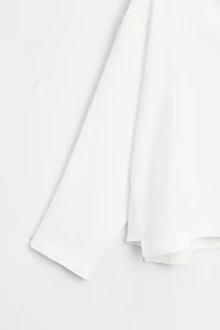 Flowing linen-blend V-neck shirt