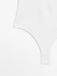 Knit halter bodysuit with V-neck - STUDIO