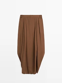 Flowing pleated skort