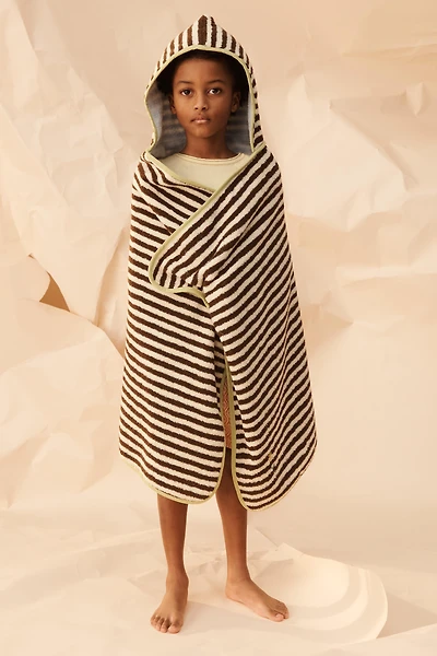 PONCHO SERVIETTE À RAYURES LISERÉS CONTRASTÉS ÉDITION LIMITÉE