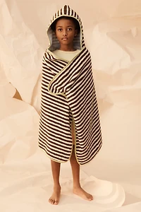 PONCHO SERVIETTE À RAYURES LISERÉS CONTRASTÉS ÉDITION LIMITÉE