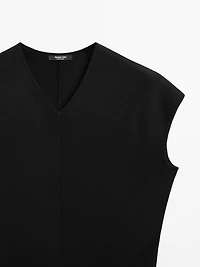 V-neck knit top