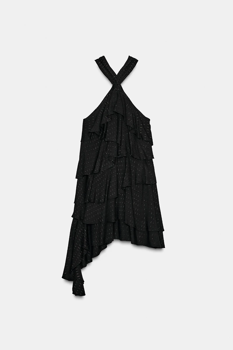 HALTER METALLIC THREAD DRESS