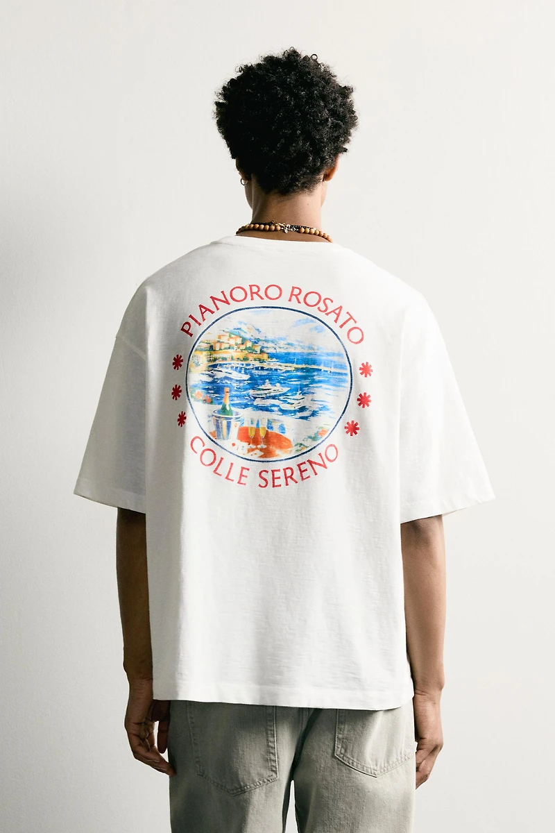 RELAXED FIT CONTRAST PRINT T-SHIRT