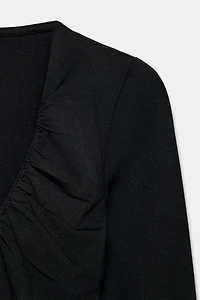 DRAPED POLYAMIDE TOP