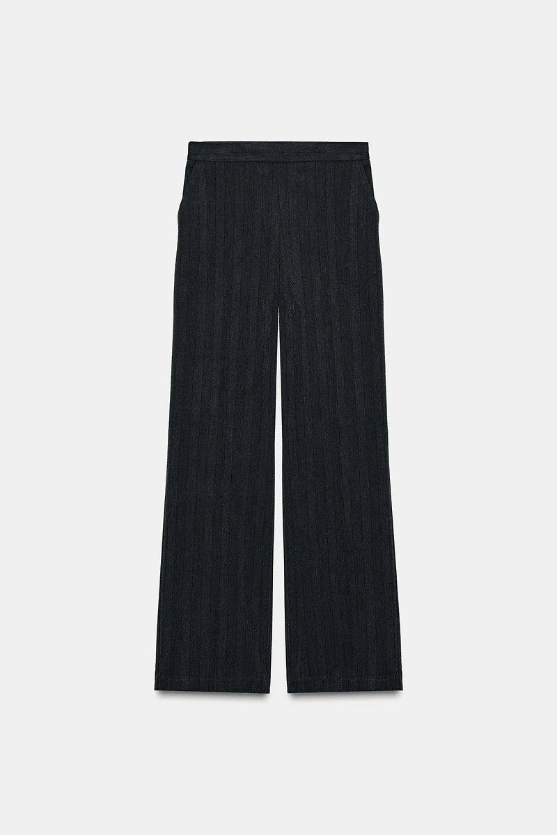 HERRINGBONE STRAIGHT LEG PANTS