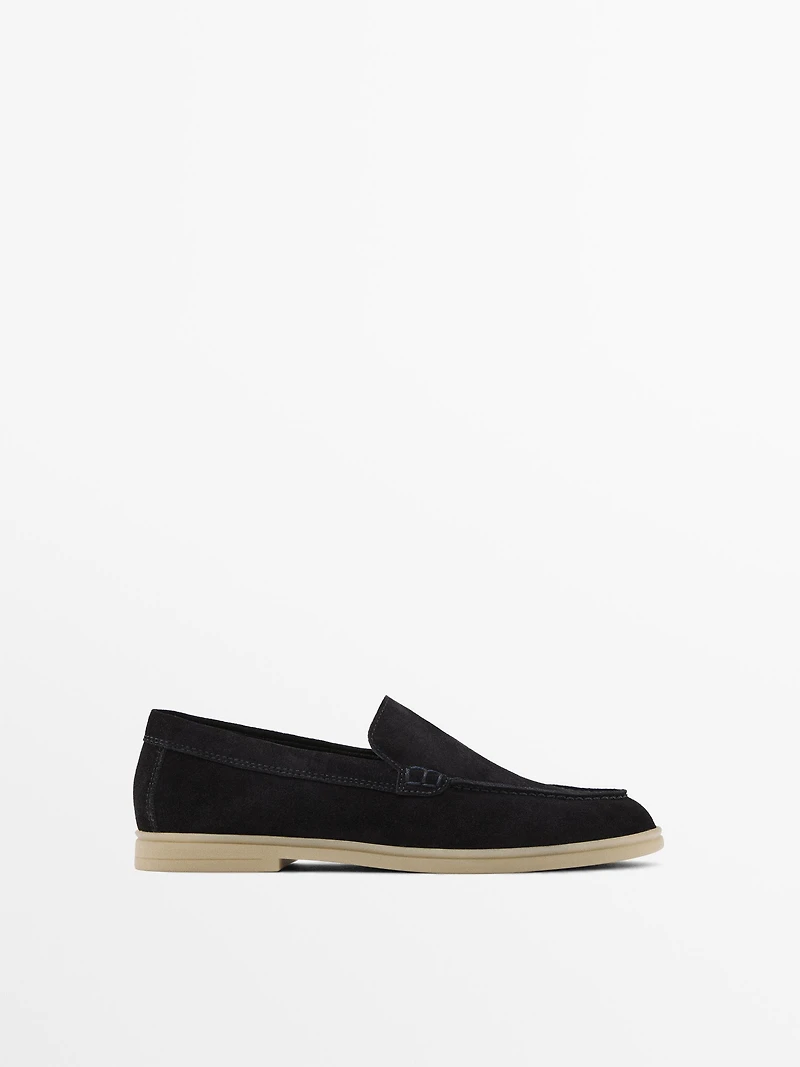 Split leather loafers