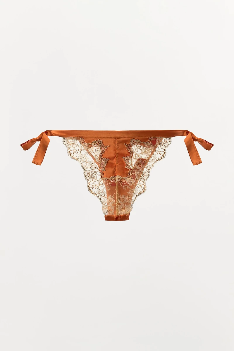LACE TIE SATIN EFFECT PANTIES