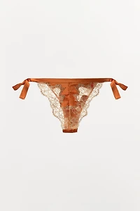 LACE TIE SATIN EFFECT PANTIES