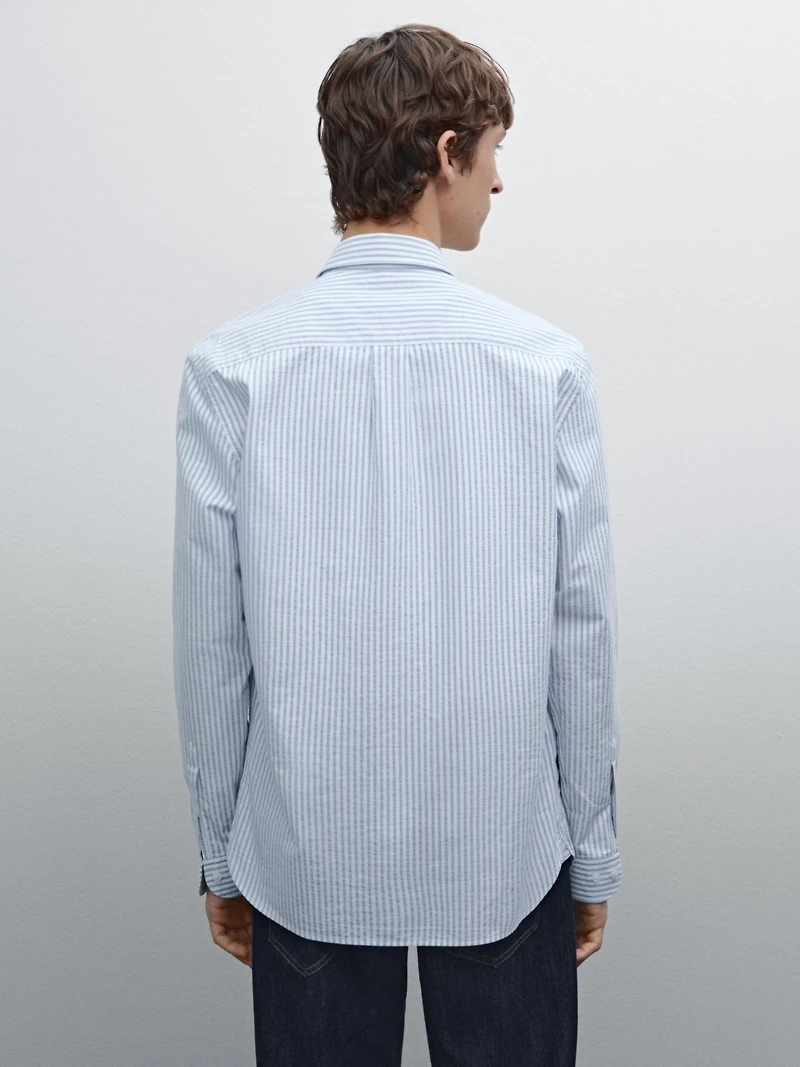 Regular fit striped cotton shirt