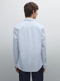 Regular fit striped cotton shirt